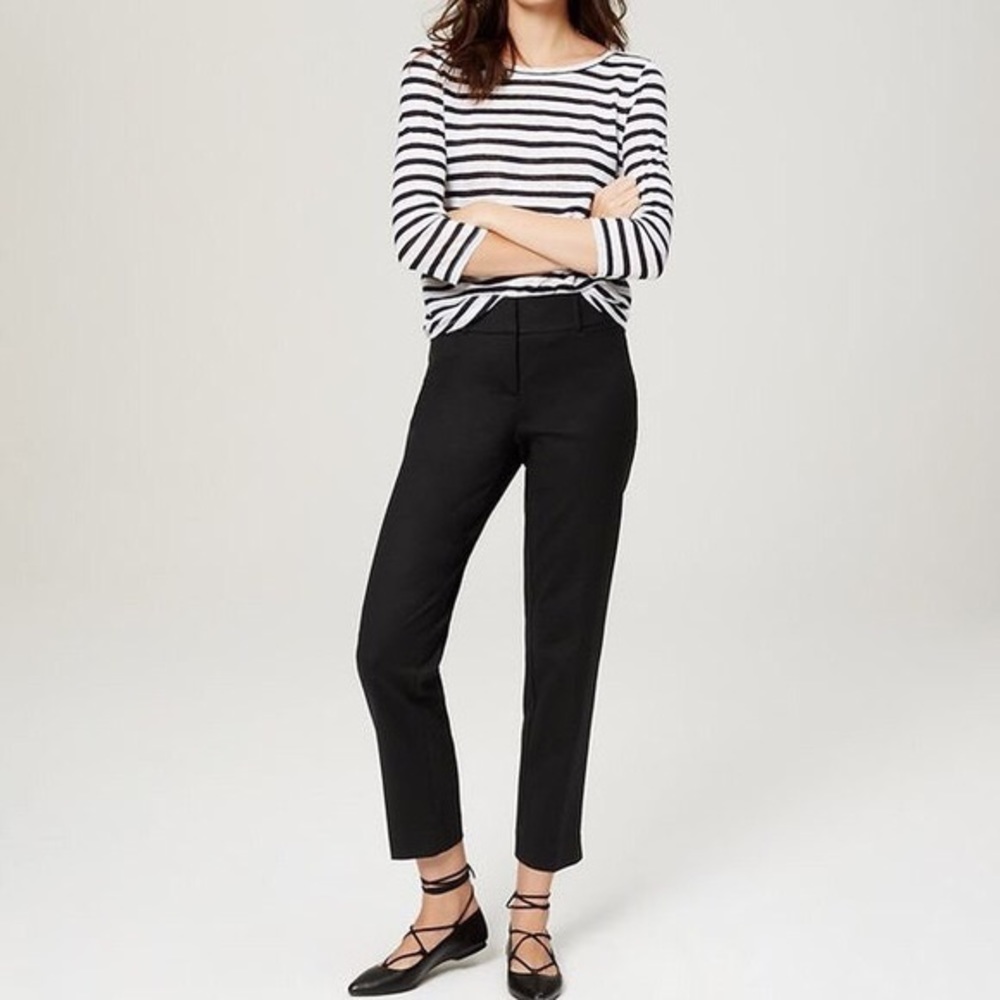 LOFT Riviera Pant, Julie Fit, Black, Size 6